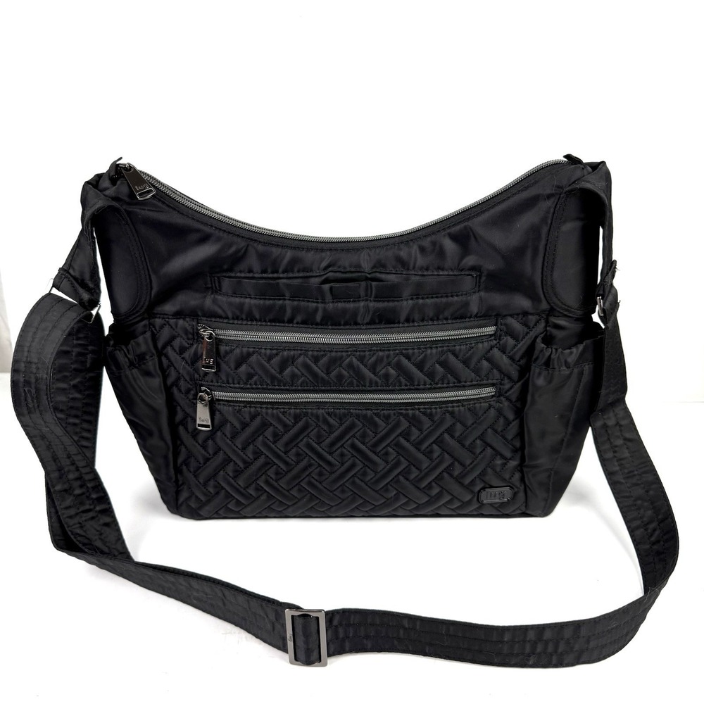 Lug‎ Camper SE Crossbody Bag Black Nylon RFID Quilted Handbag Travel